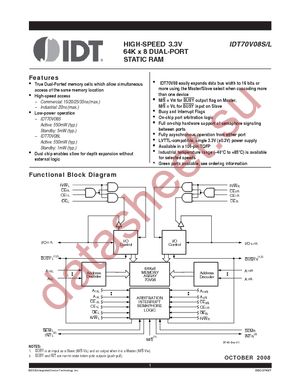 IDT70V08L20PFGI datasheet  